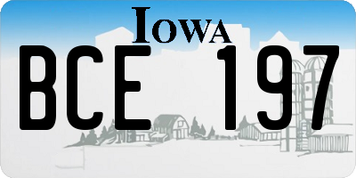 IA license plate BCE197