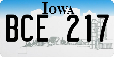 IA license plate BCE217