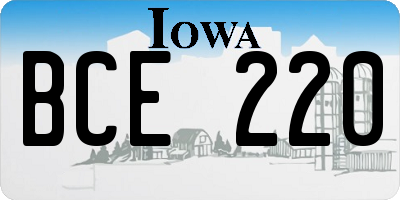IA license plate BCE220