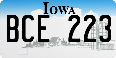 IA license plate BCE223
