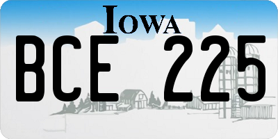 IA license plate BCE225