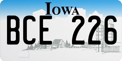 IA license plate BCE226