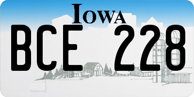 IA license plate BCE228