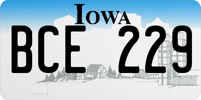 IA license plate BCE229