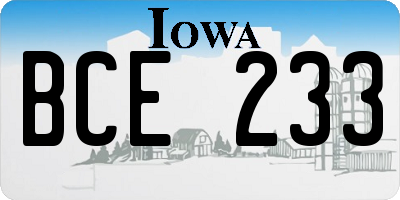 IA license plate BCE233