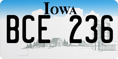 IA license plate BCE236