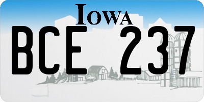 IA license plate BCE237