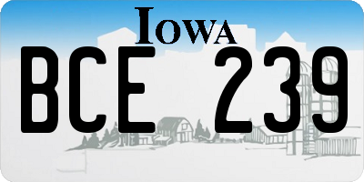 IA license plate BCE239