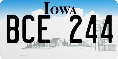 IA license plate BCE244