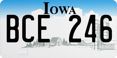 IA license plate BCE246