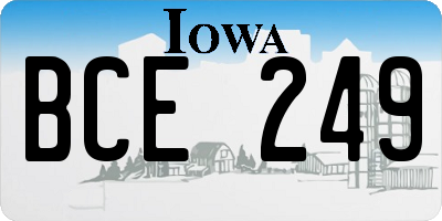 IA license plate BCE249