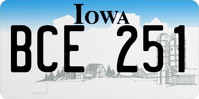 IA license plate BCE251