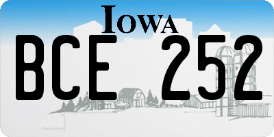 IA license plate BCE252