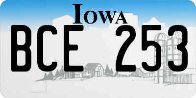 IA license plate BCE253