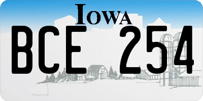 IA license plate BCE254