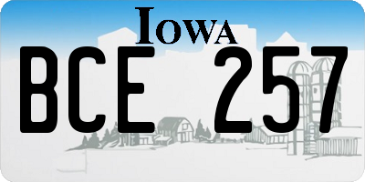 IA license plate BCE257