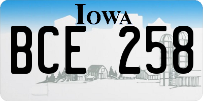 IA license plate BCE258