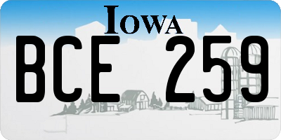 IA license plate BCE259