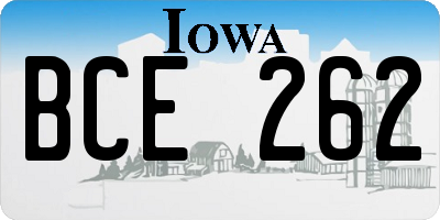 IA license plate BCE262