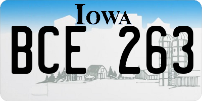 IA license plate BCE263