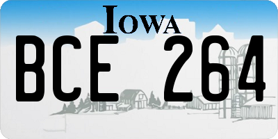 IA license plate BCE264