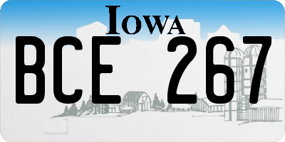 IA license plate BCE267