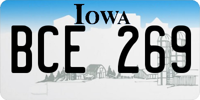 IA license plate BCE269