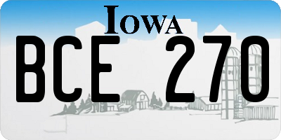 IA license plate BCE270