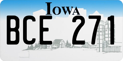 IA license plate BCE271