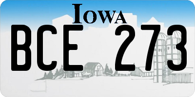 IA license plate BCE273