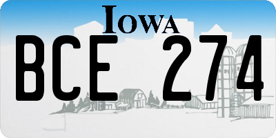 IA license plate BCE274