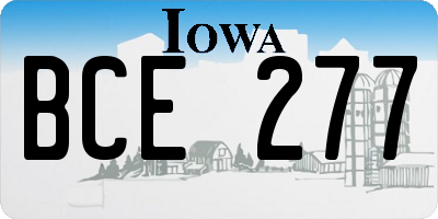 IA license plate BCE277