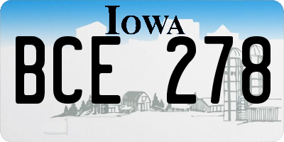 IA license plate BCE278