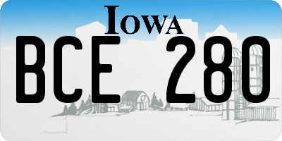 IA license plate BCE280