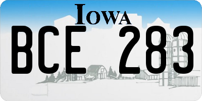 IA license plate BCE283