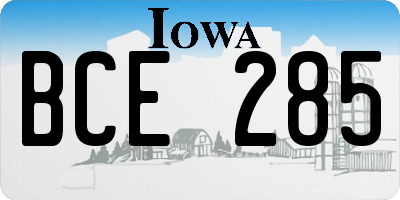 IA license plate BCE285