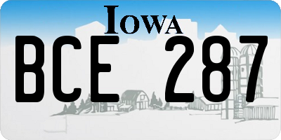IA license plate BCE287