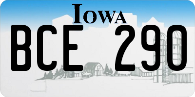 IA license plate BCE290