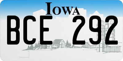 IA license plate BCE292
