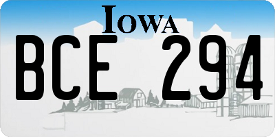 IA license plate BCE294