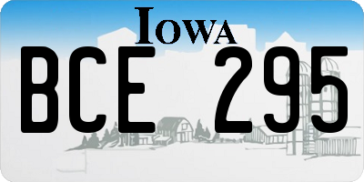 IA license plate BCE295