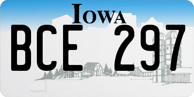 IA license plate BCE297