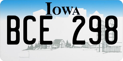 IA license plate BCE298