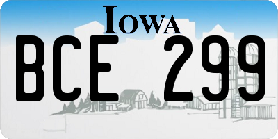 IA license plate BCE299