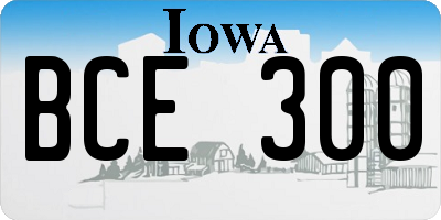 IA license plate BCE300