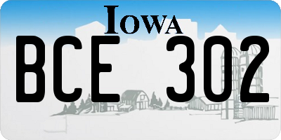 IA license plate BCE302