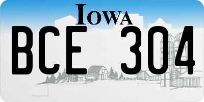 IA license plate BCE304