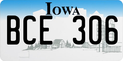 IA license plate BCE306