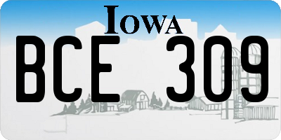IA license plate BCE309