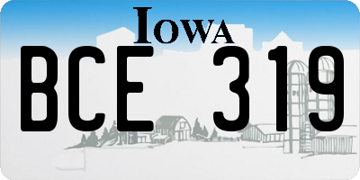 IA license plate BCE319